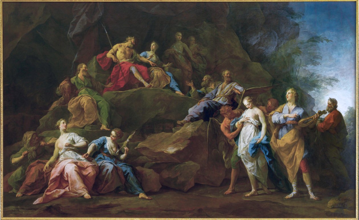Orpheus steigt in die Unterwelt hinab, um Eurydike zu bitten von Jean Restout