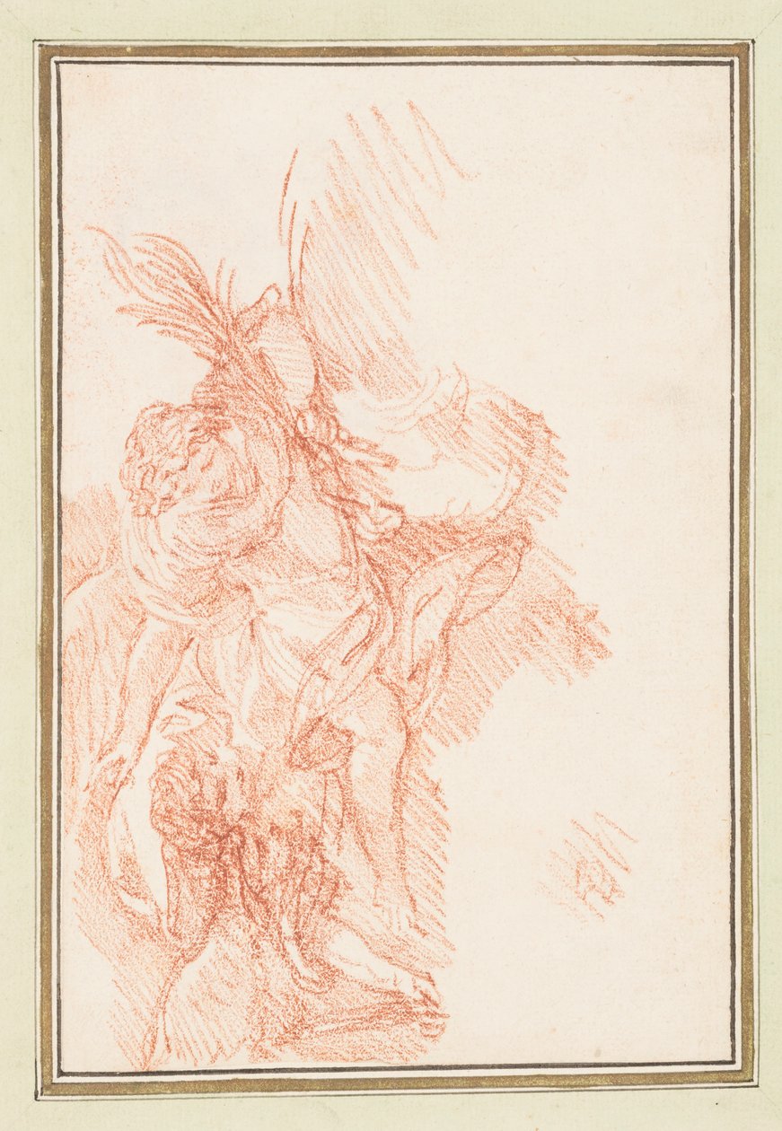 Figur mit Wedeln und Putto von Jean Robert Ango