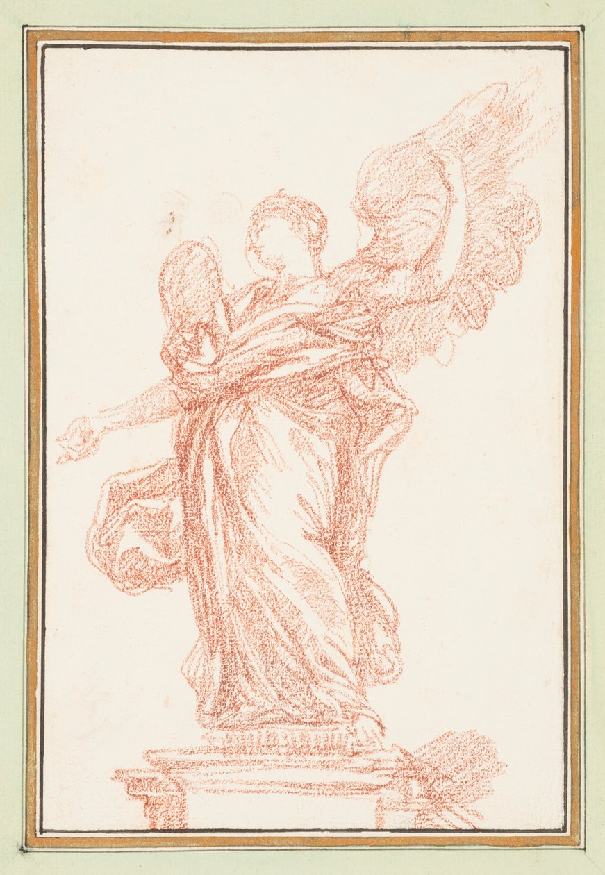 Geflügelte Figur auf Sockel von Jean Robert Ango