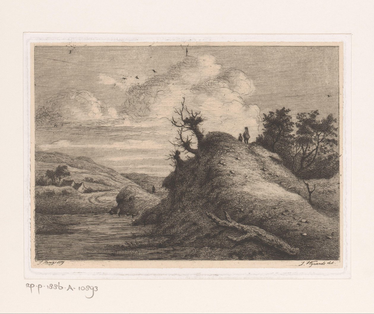 Wanderer in einer Dünenlandschaft von Jean Théodore Joseph Linnig
