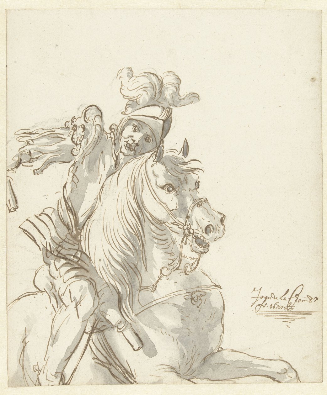Römischer Soldat zu Pferd von Jean de la Chambre
