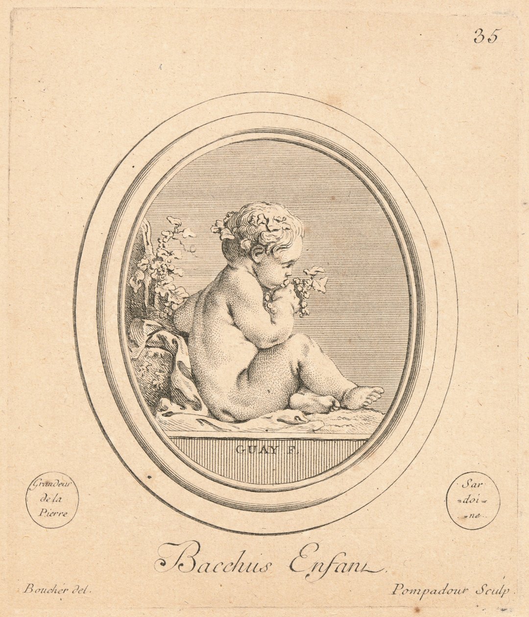Bacchus Kind von Jeanne Antoinette Poisson, marquise de Pompadour after François Boucher after Jacques Guay