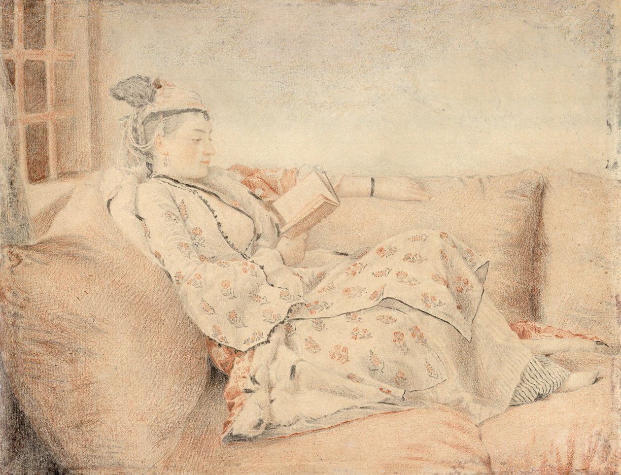 Dame in türkischer Kleidung, lesend von Jean Étienne Liotard