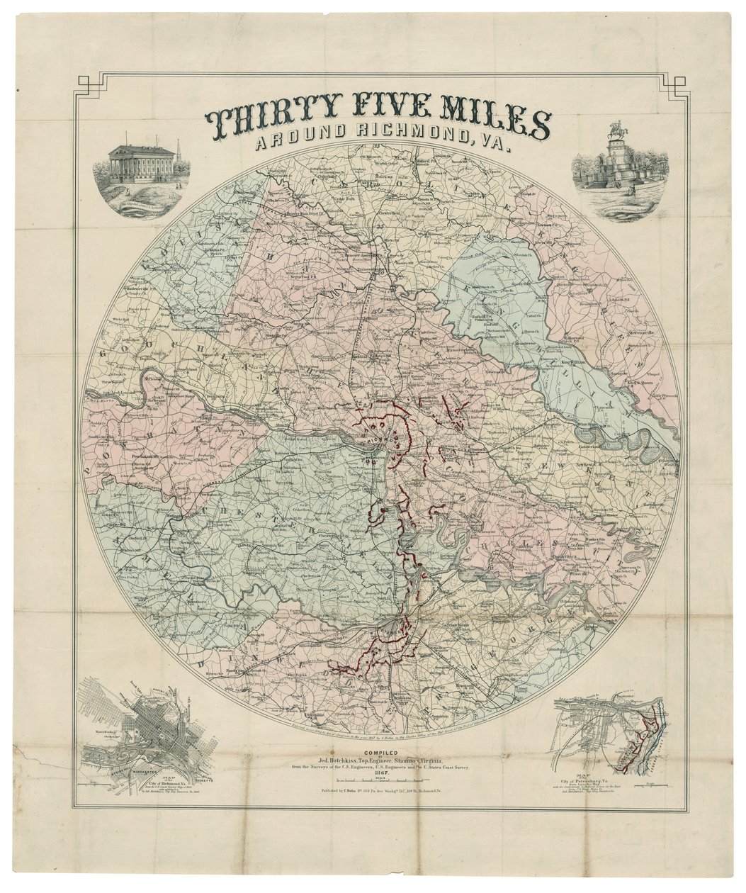 Fünfunddreißig Meilen um Richmond, Va. von Jedediah Hotchkiss