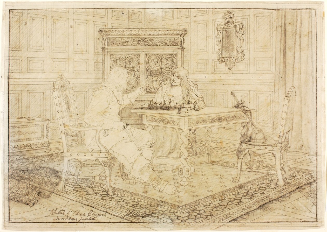 Skizze von "Schachspieler" von Jefferson David Chalfant