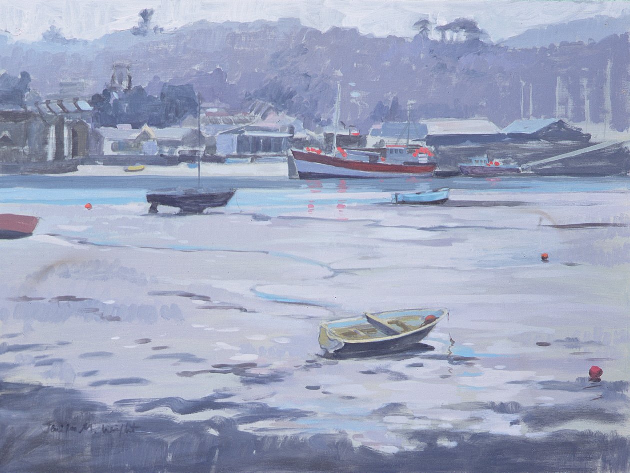 Salcombe - Grauer Tag - Fischerquai von Jennifer Wright