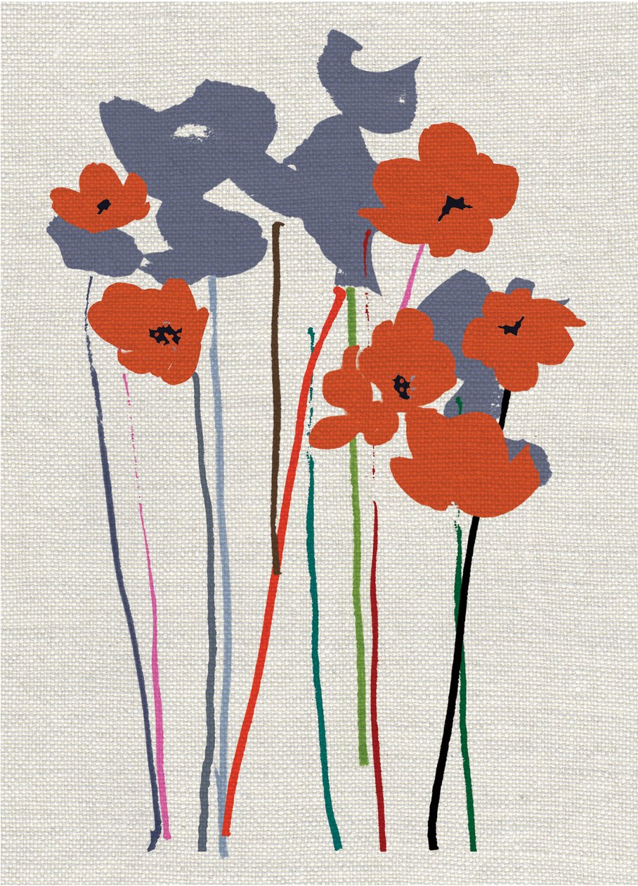 Gedruckte Mohnblumen von Jenny Frean