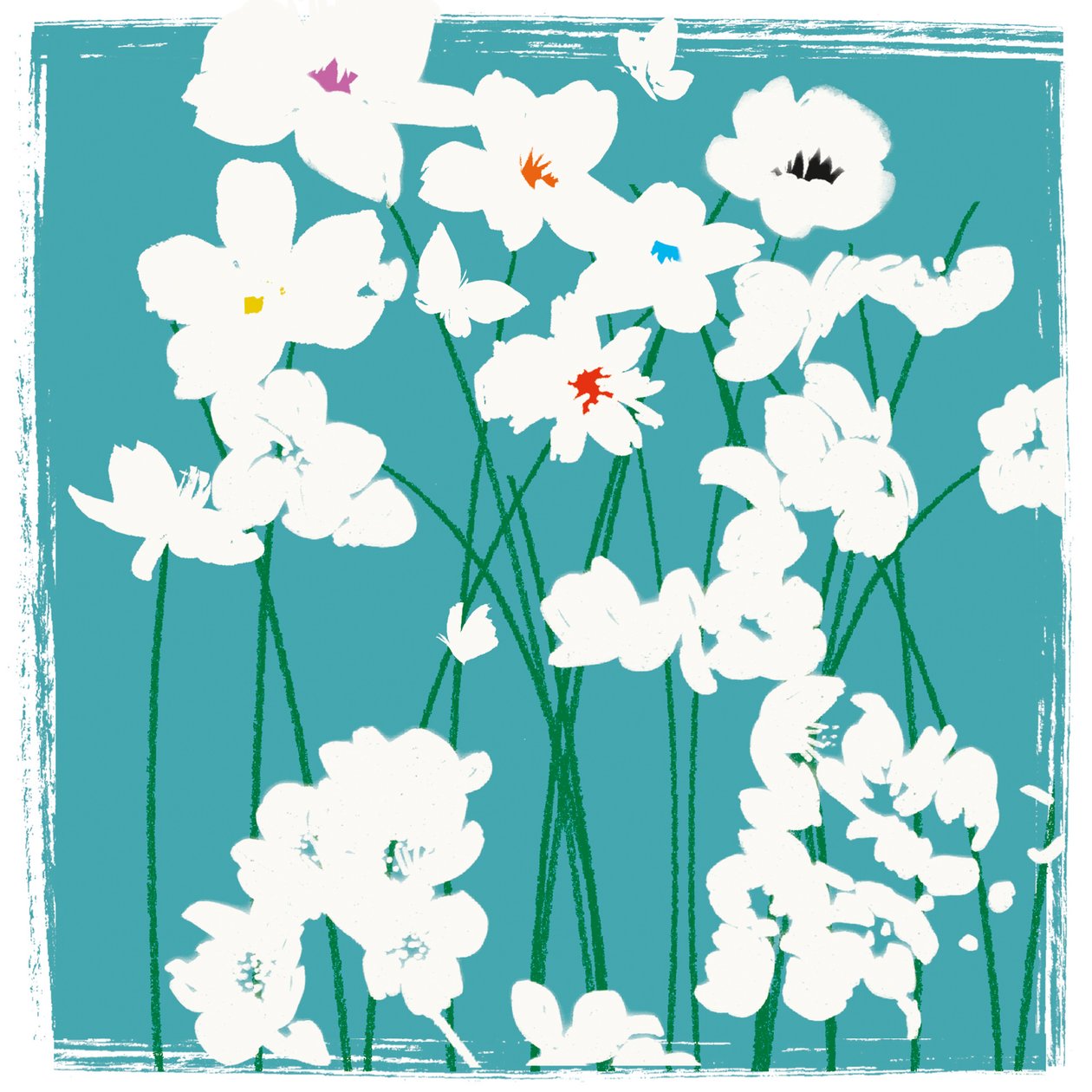Türkise Blumen von Jenny Frean