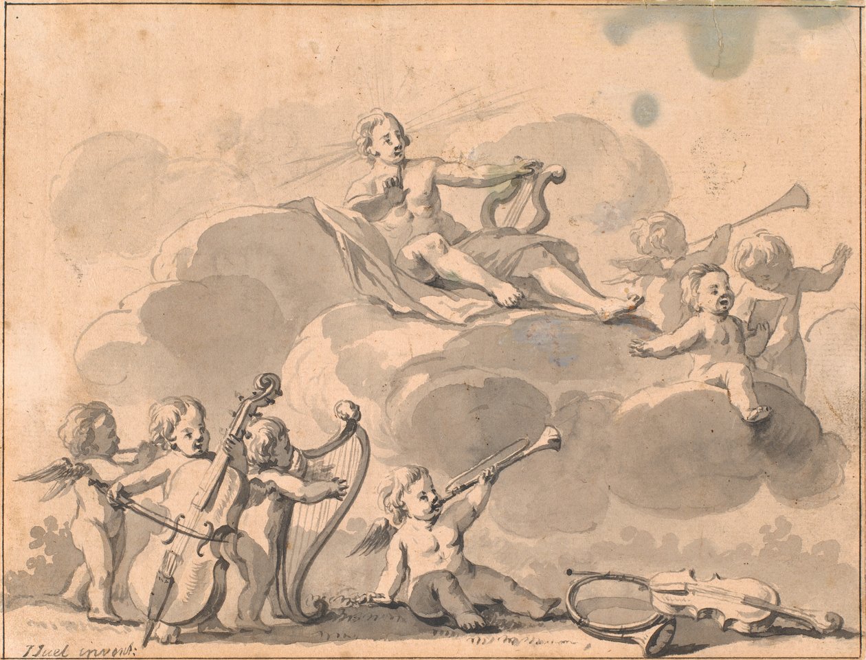 Apollon und musizierende Genien von Jens Juel