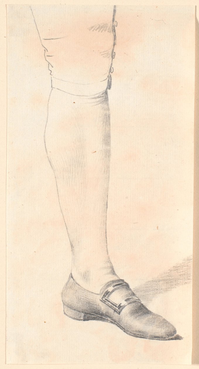 Studie eines stehenden linken Beins eines Mannes von Jens Juel