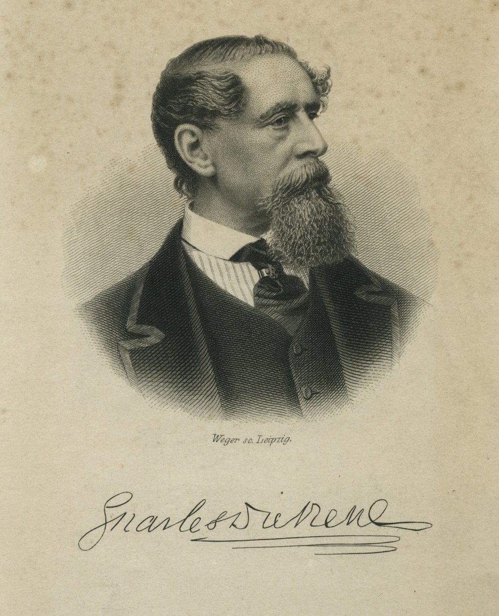 Charles Dickens, graviert von Weger, um 1874 von Jeremiah Gurney