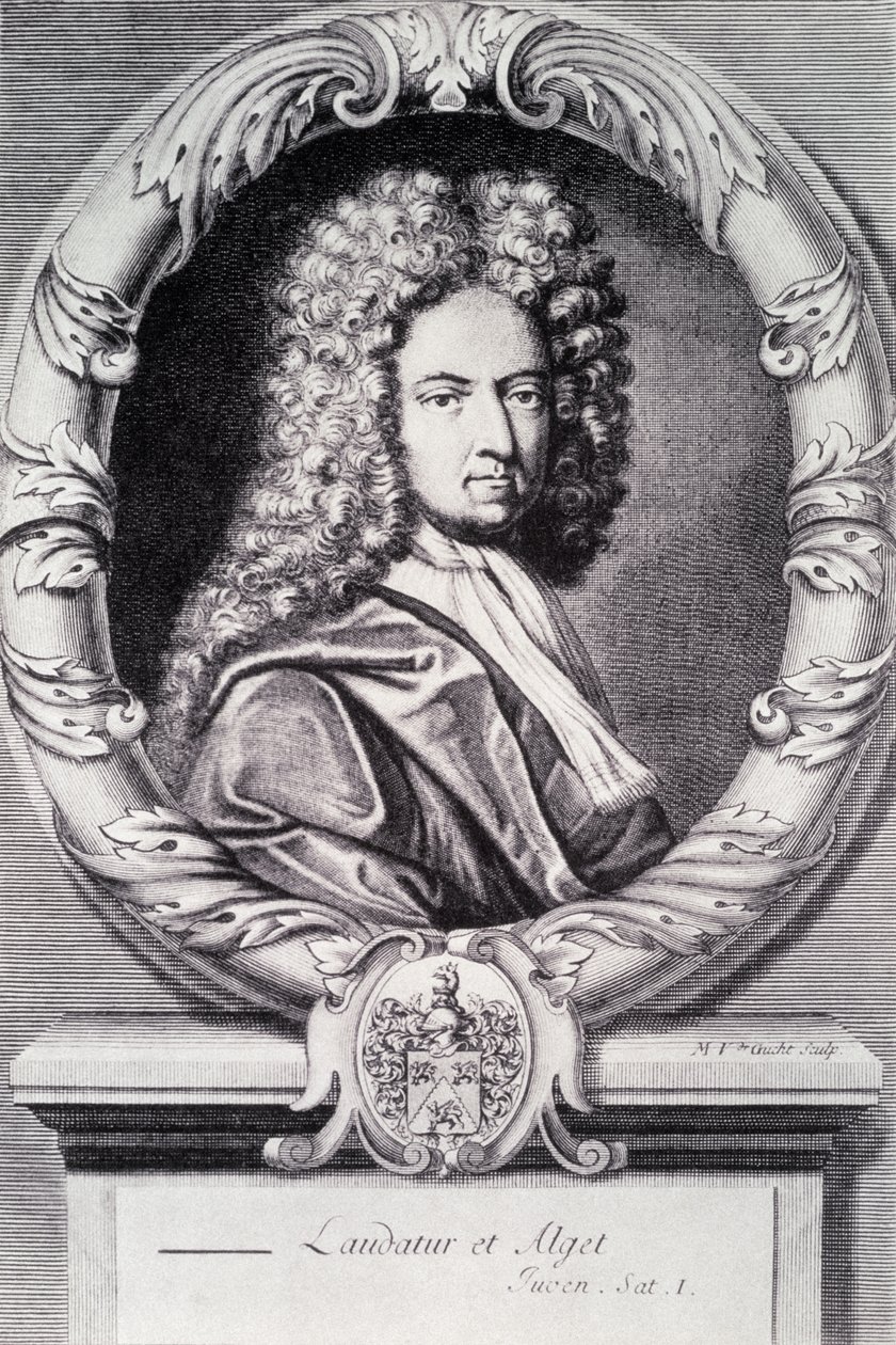 Daniel Defoe, graviert von Michael Van der Gucht (1660-1725) von Jeremiah Taverner