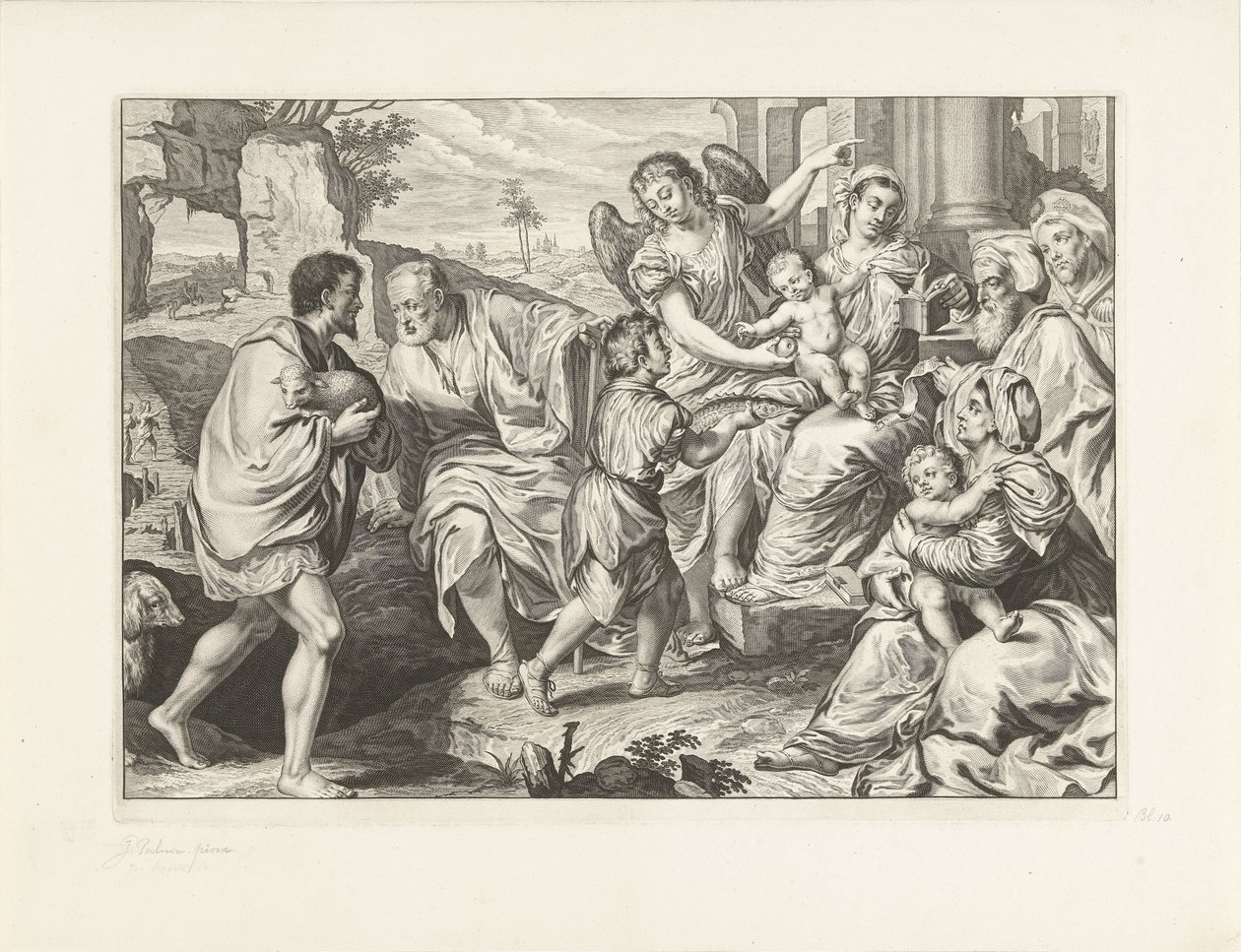 Die heilige Familie in Gesellschaft anderer von Jeremias Falck