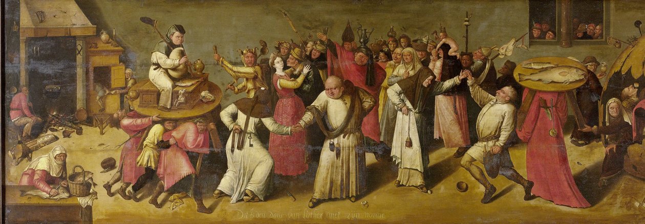 Kampf zwischen Karneval und Fasten von Jheronimus Bosch (manner of)