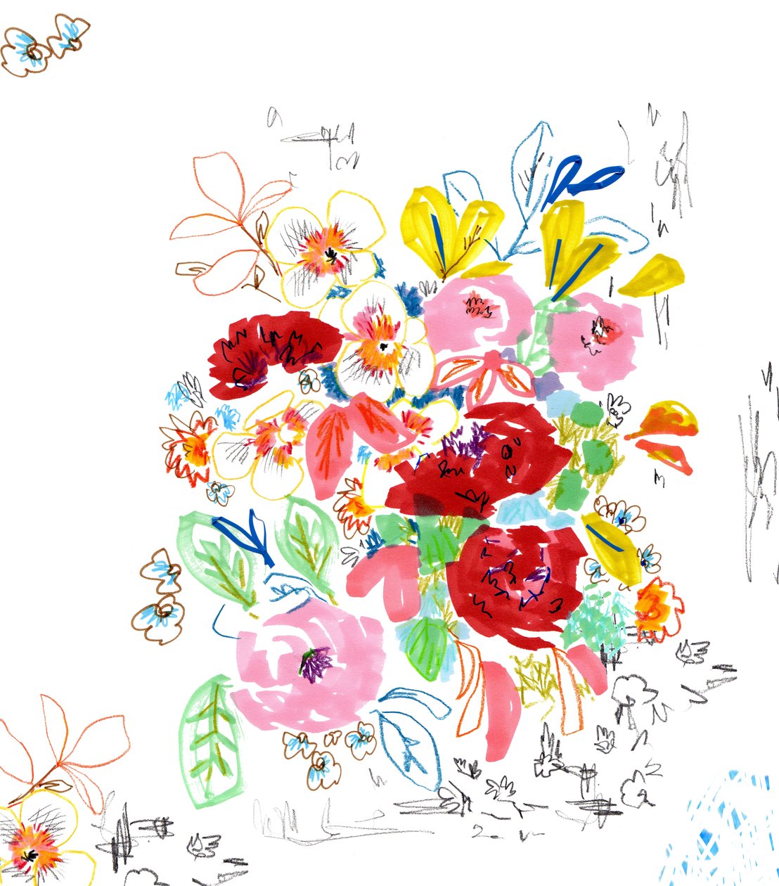 Blumenskizze 3 von Jo Chambers
