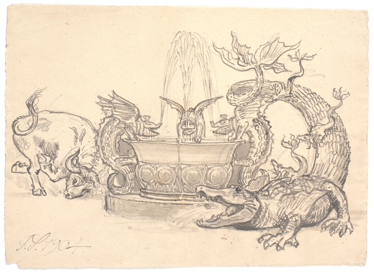 Der Kampf um den Drachenbrunnen von Joakim Frederik Skovgaard