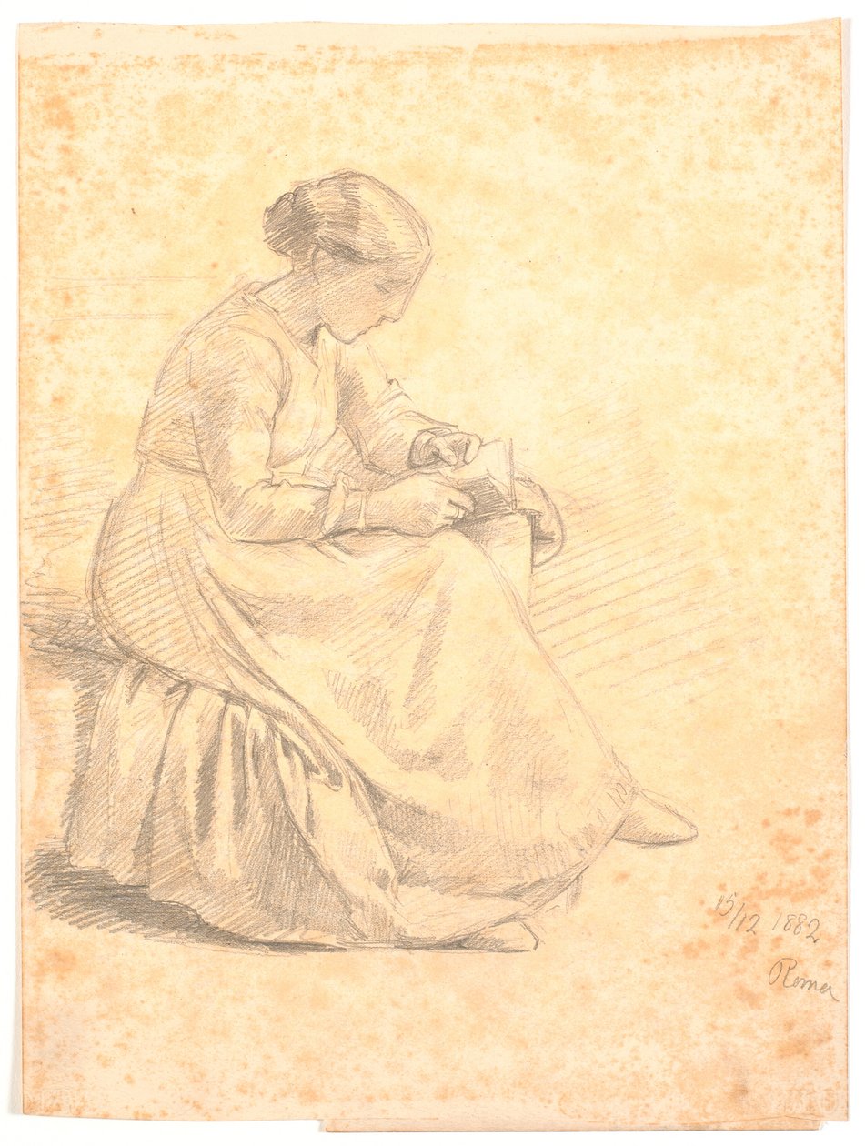 Sitzende, lesende Frau von Joakim Frederik Skovgaard