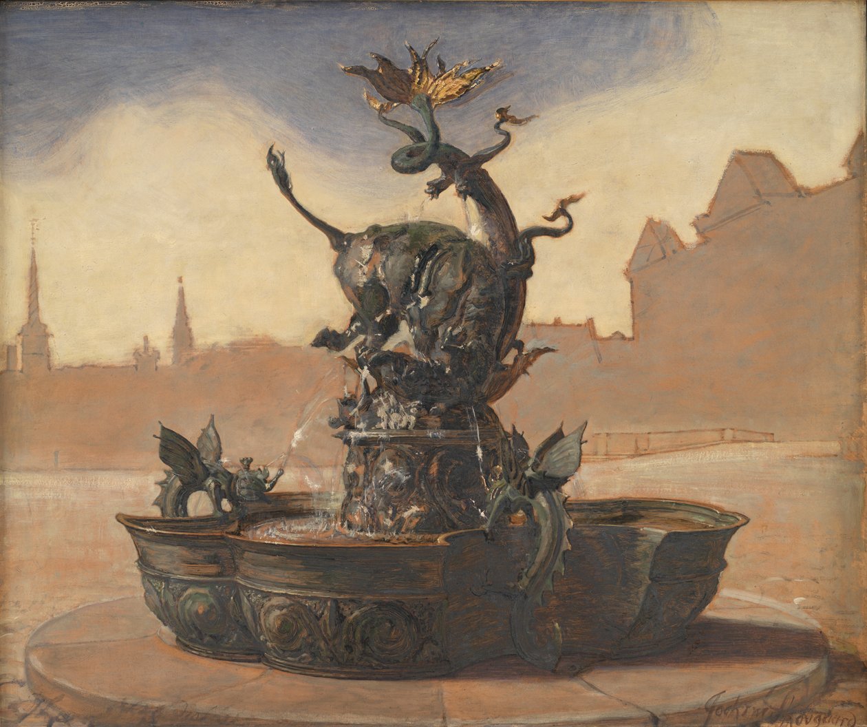 Skizze für Dragespringvandet (den Drachenbrunnen) von Joakim Frederik Skovgaard