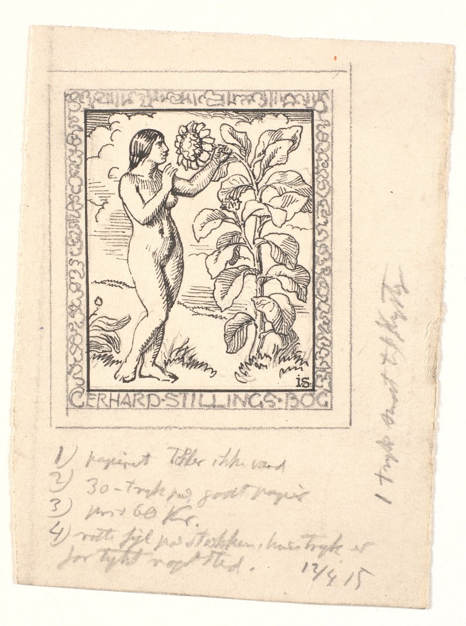 Entwurf für Exlibris für Gerhard Stilling von Joakim Frederik Skovgaard