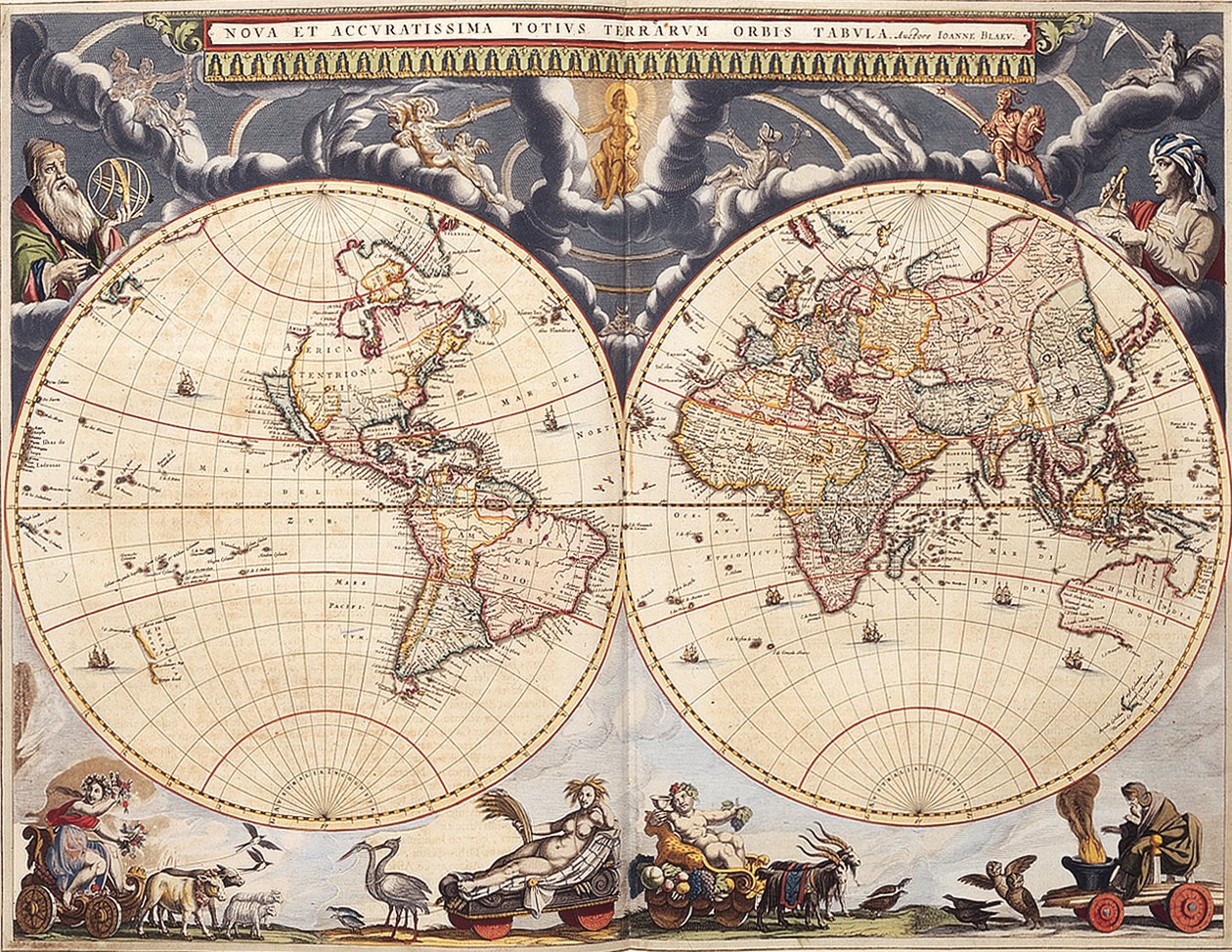 Weltkarte aus dem Blaeu-Atlas von Joan Blaeu
