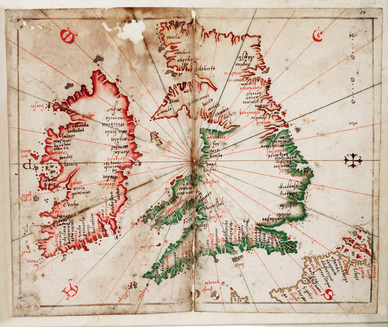 Britannien und Irland, um 1550 von Joan Martines