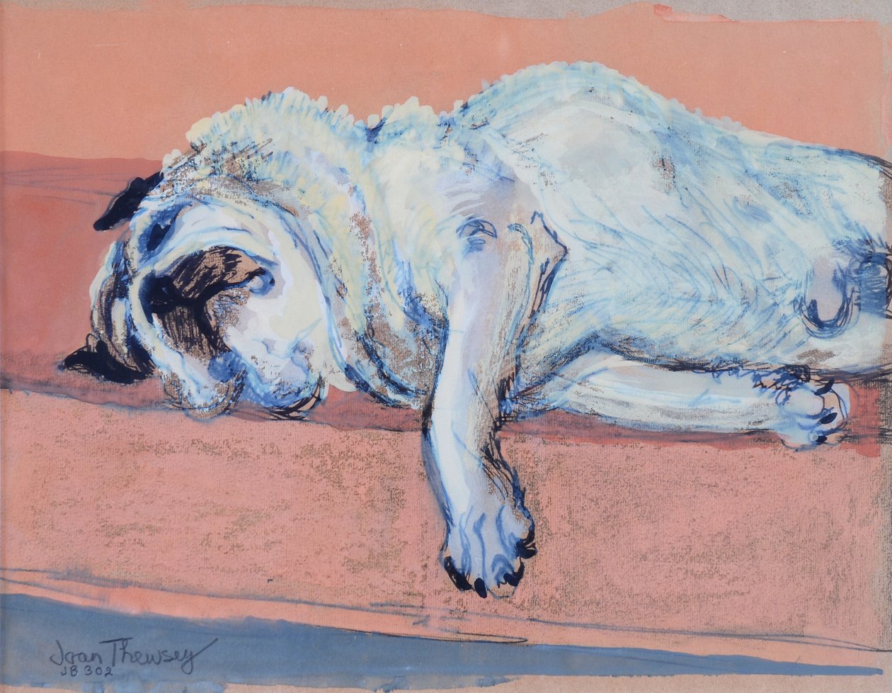 Schlafender Mops Zwei, 2000 von Joan Thewsey