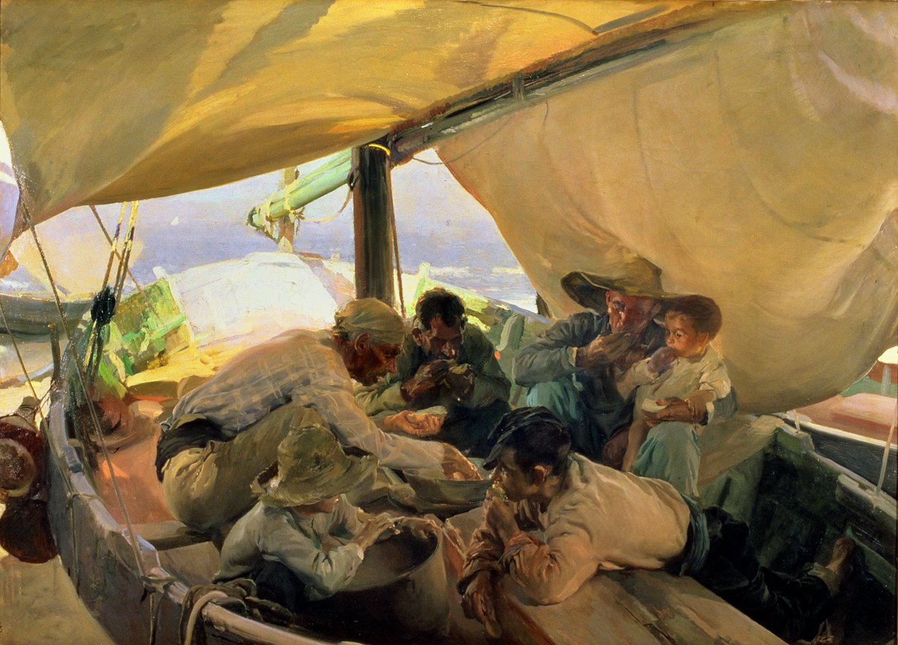 Mittagessen auf dem Boot von Joaquin Sorolla y Bastida
