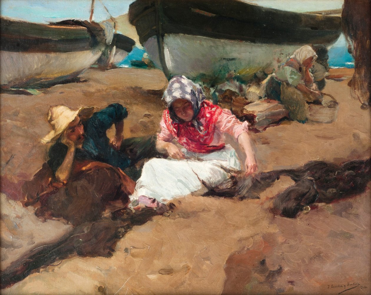 Das Netz flicken von Joaquin Sorolla y Bastida