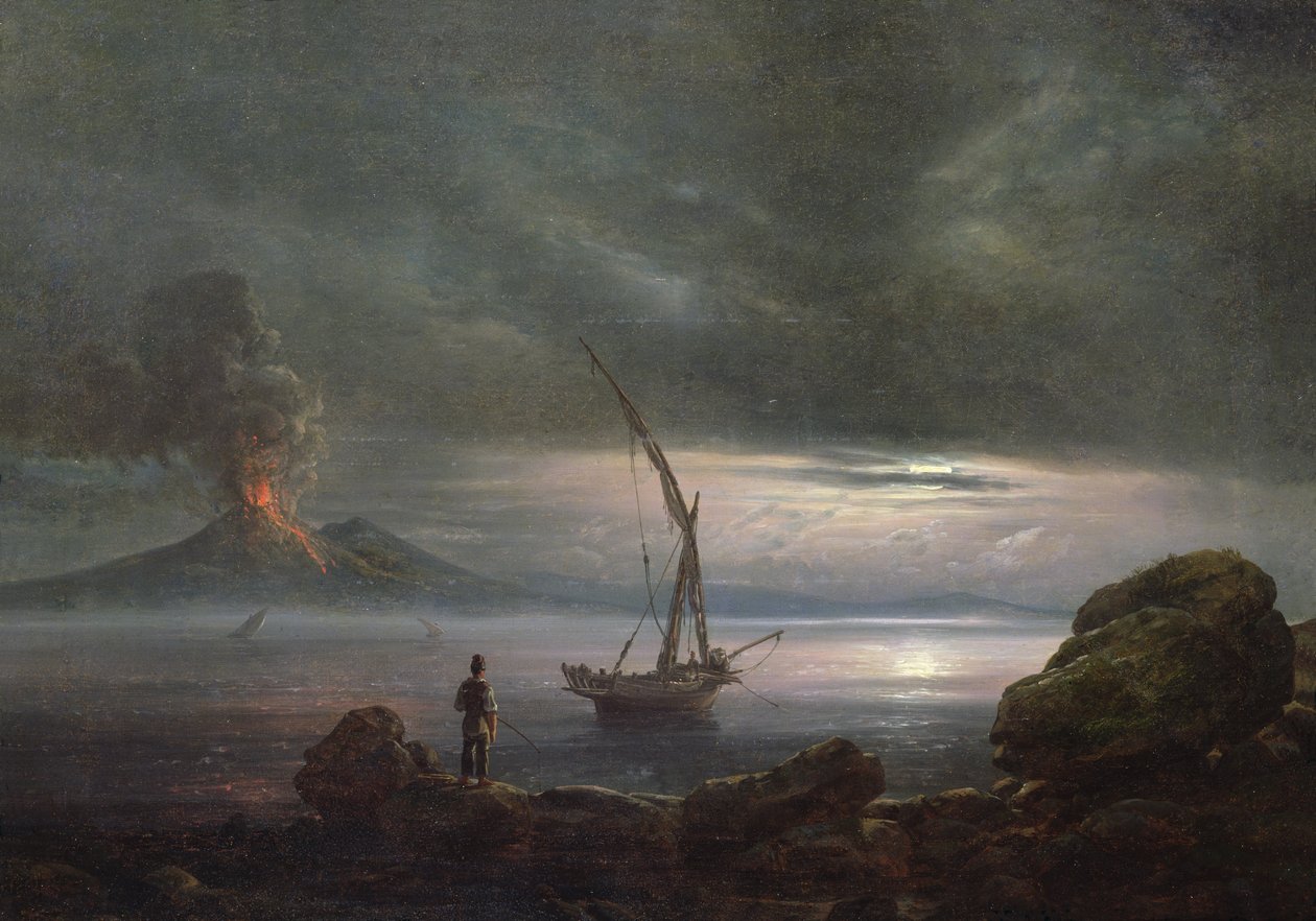 Vulkan am Abend, Sizilien von Johan Christian Dahl