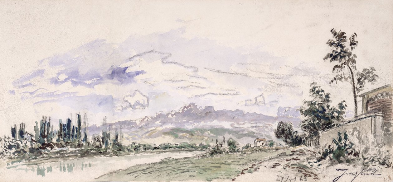 Die Ufer der Isère, 27. September 1863 von Johan Barthold Jongkind