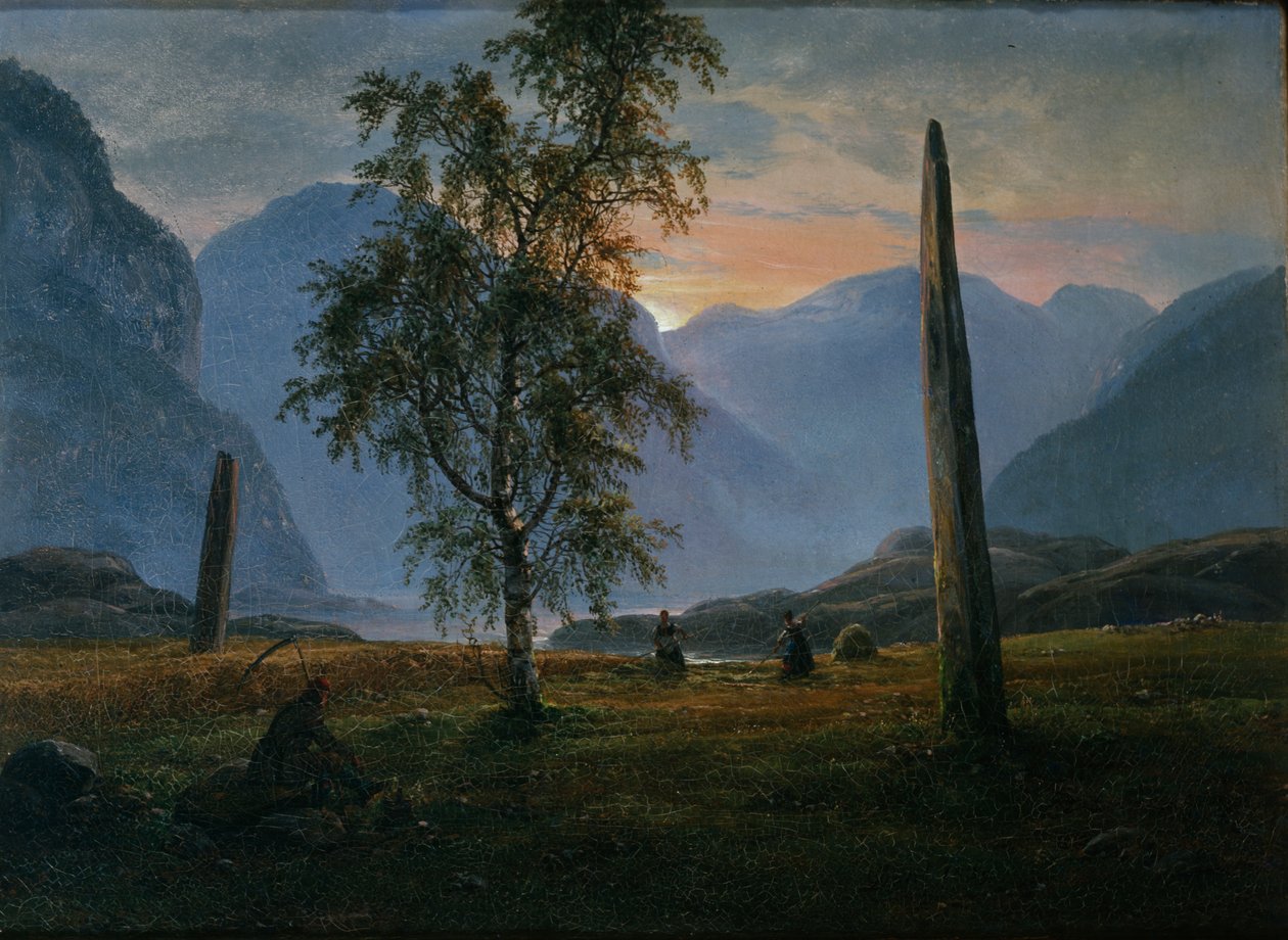 Landschaft mit Gedenksteinen von Johan Christian Dahl