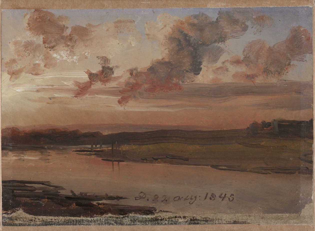 Die Elbe am Abend von Johan Christian Dahl
