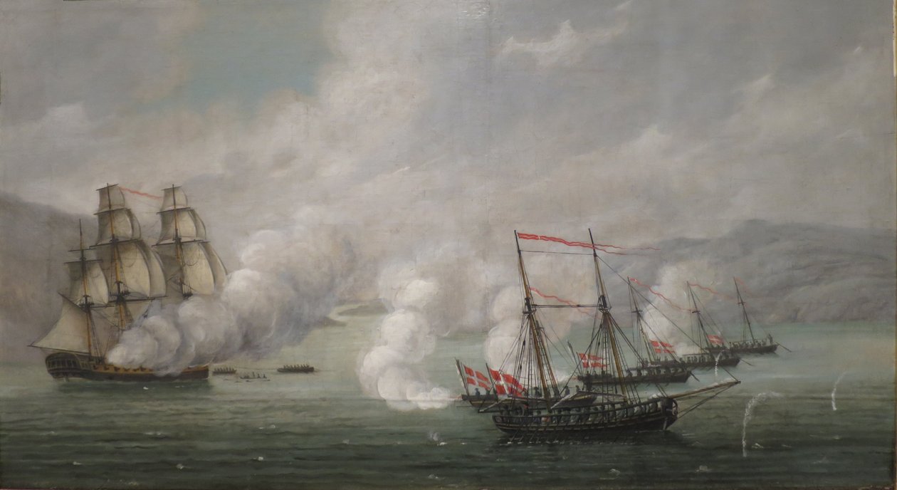 Die Seeschlacht bei Alvøen von Johan Christian Dahl