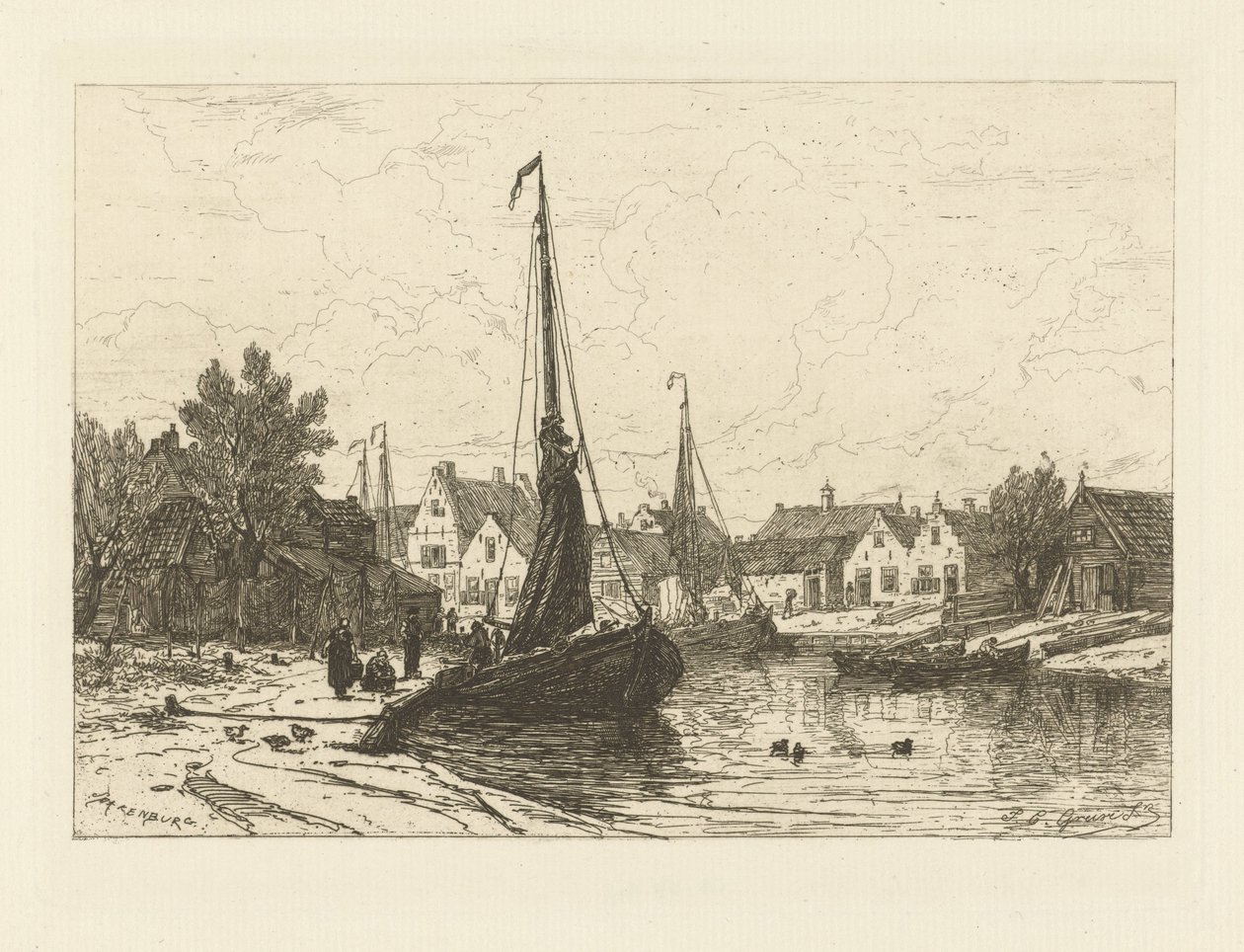 Blick auf den Hafen von Spakenburg von Johan Conrad Greive