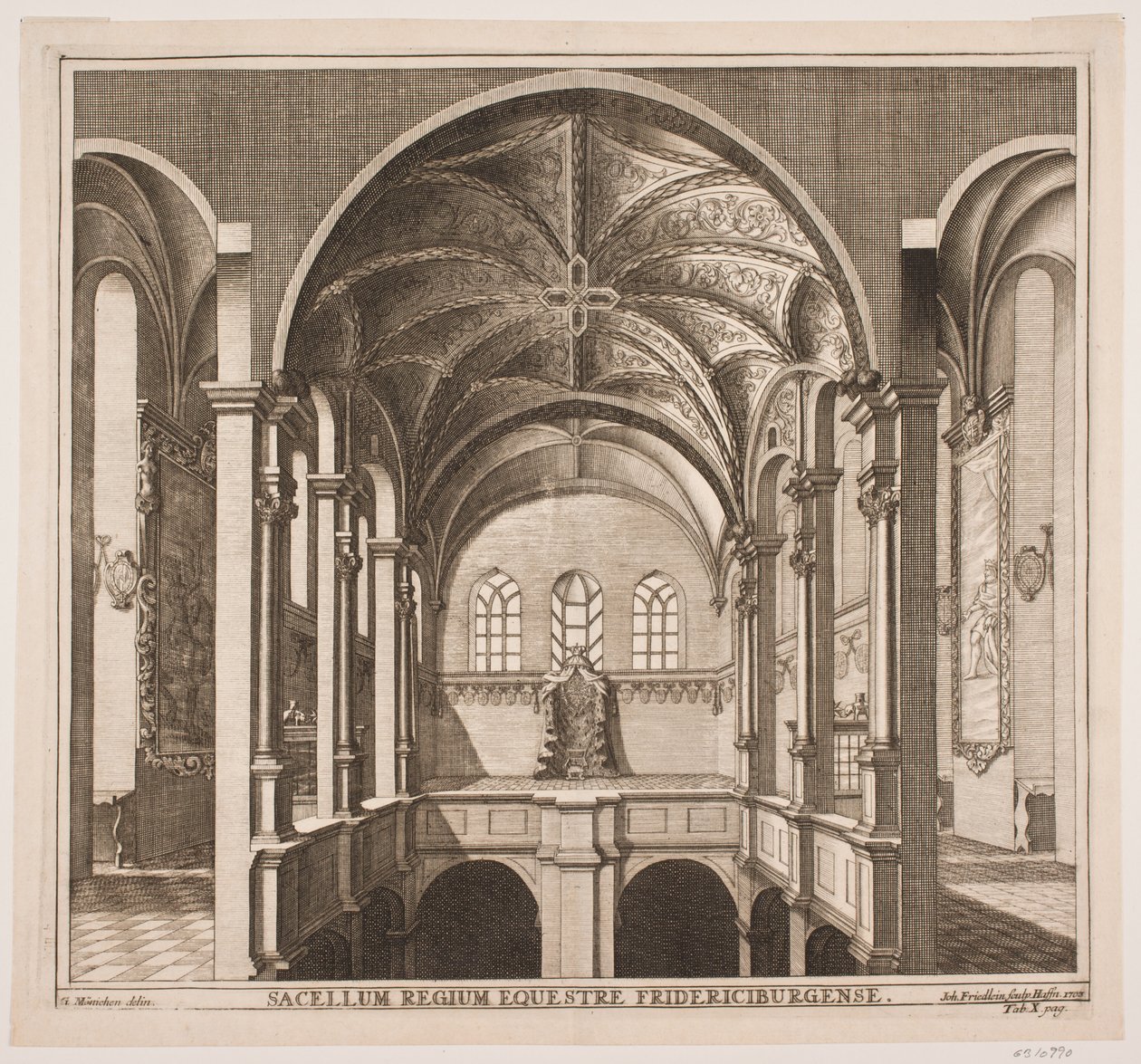Der obere Umgang in der Schlosskirche Frederiksborg von Johan Friedlein