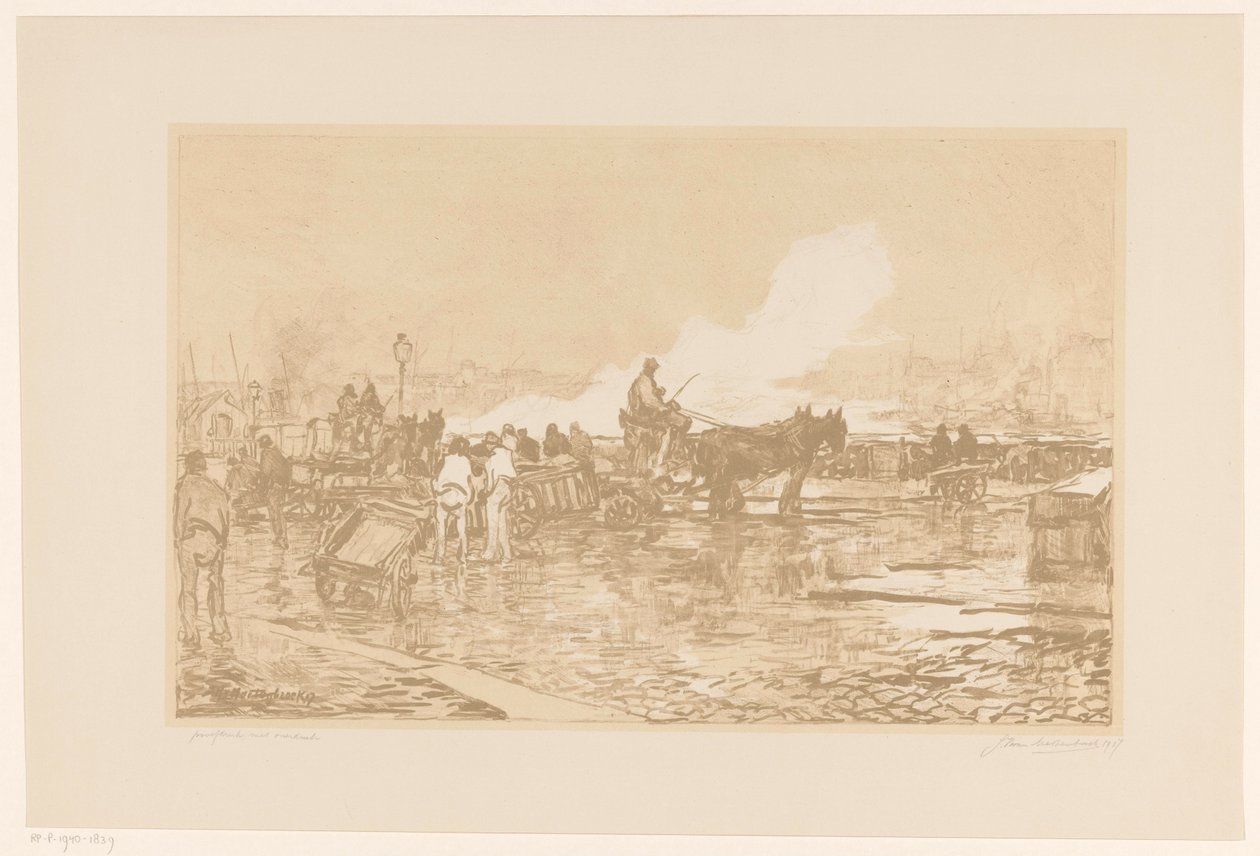 Hafenansicht in Rotterdam von Johan Hendrik van Mastenbroek (signed by artist)