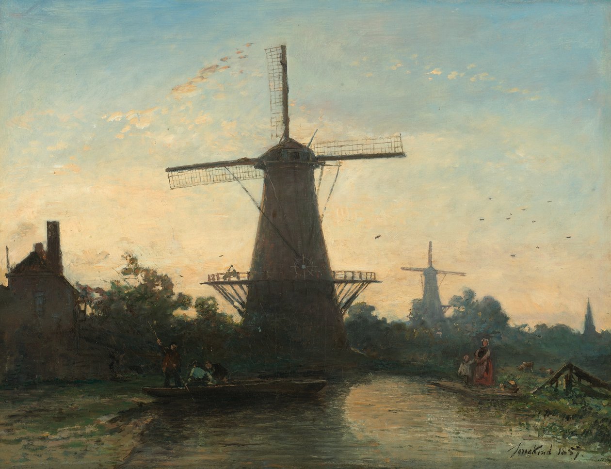 Mühlen bei Rotterdam von Johan Jongkind