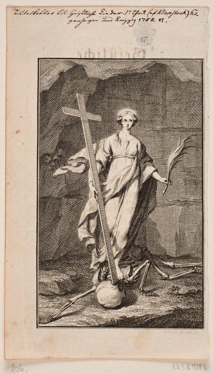 "Religion". Titelkupfer zu Geistliche Lieder von Johan Martin Preisler