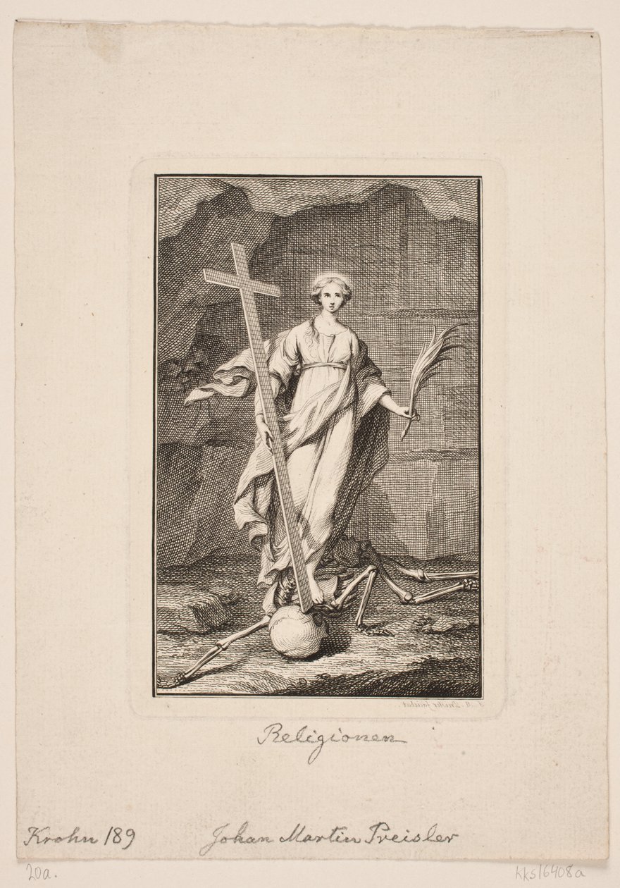 "Religion". Titelkupfer zu Geistliche Lieder von Johan Martin Preisler