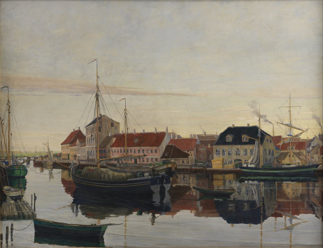 Hafen von Randers von Johan Rohde