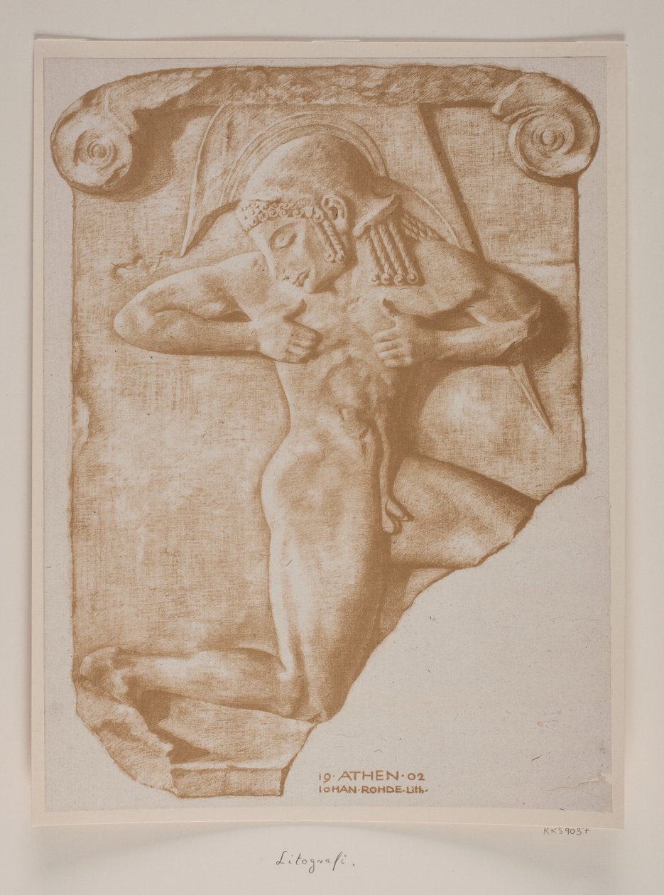 Der Waffenläufer. Griechisches Relief von Johan Rohde