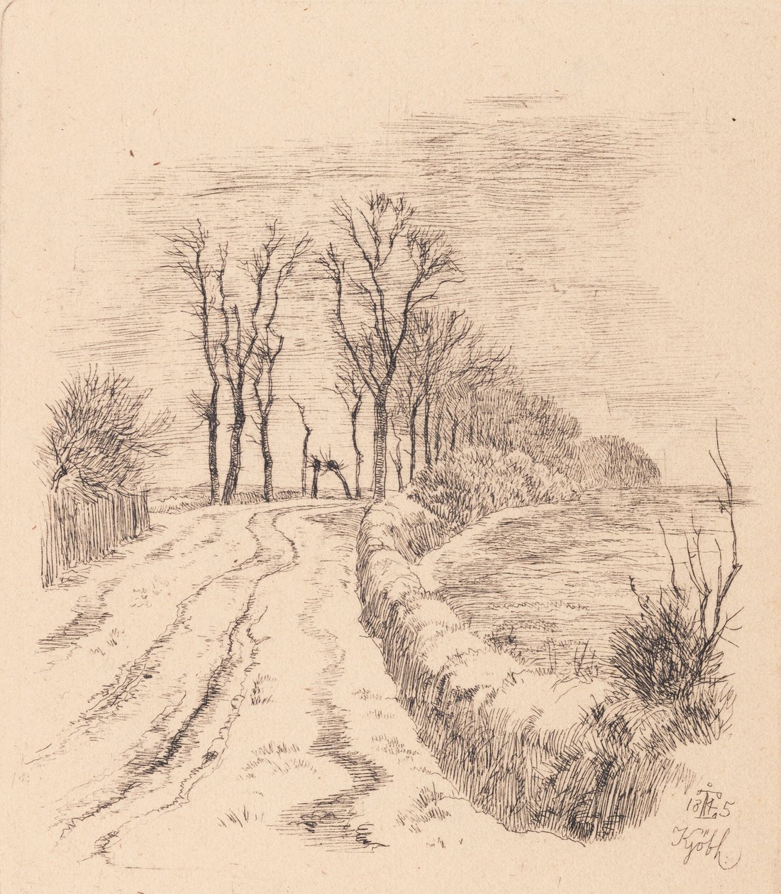 Allee bei Vallø von Johan Thomas Lundbye