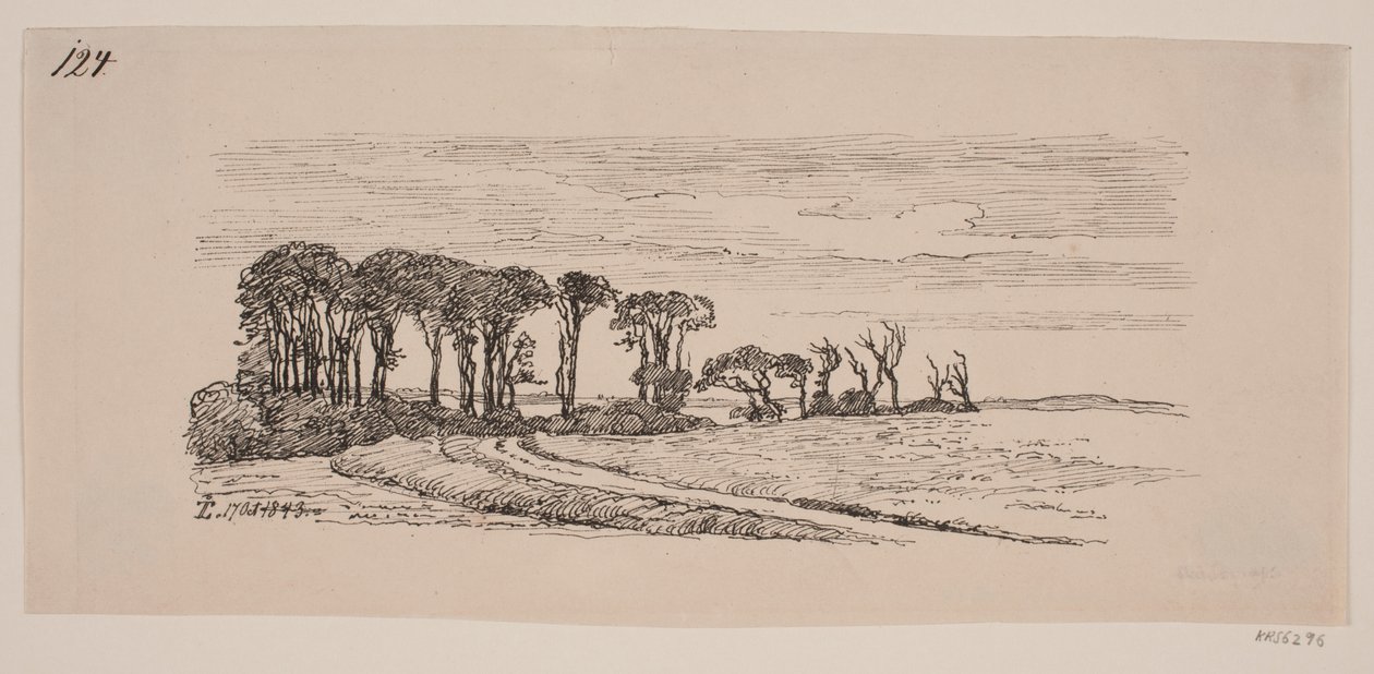 Landschaft mit einer Reihe von Bäumen von Johan Thomas Lundbye