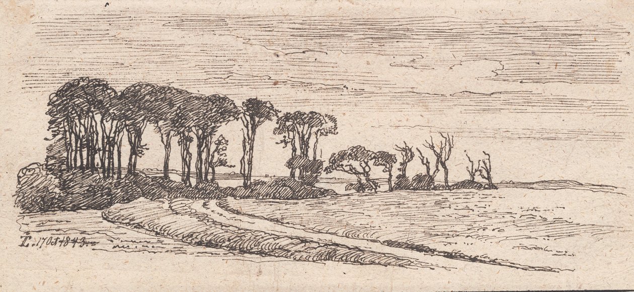 Landschaft mit einer Reihe von Bäumen von Johan Thomas Lundbye