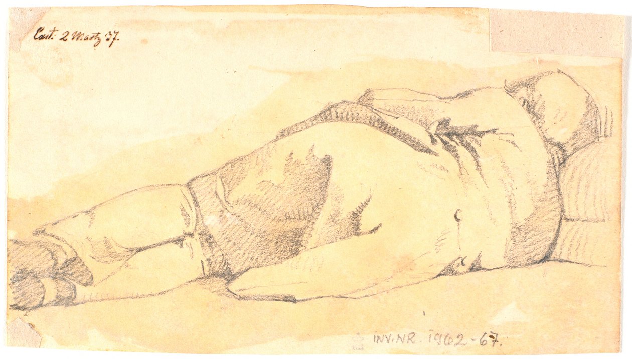 Schlafender Mann, von hinten gesehen von Johan Thomas Lundbye