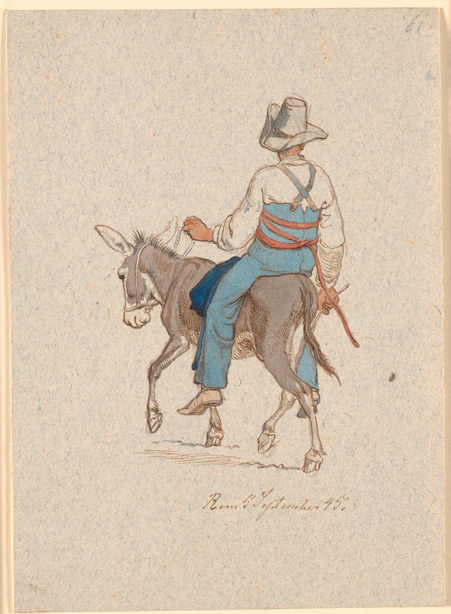 Eselreiter schräg von hinten gesehen von Johan Thomas Lundbye