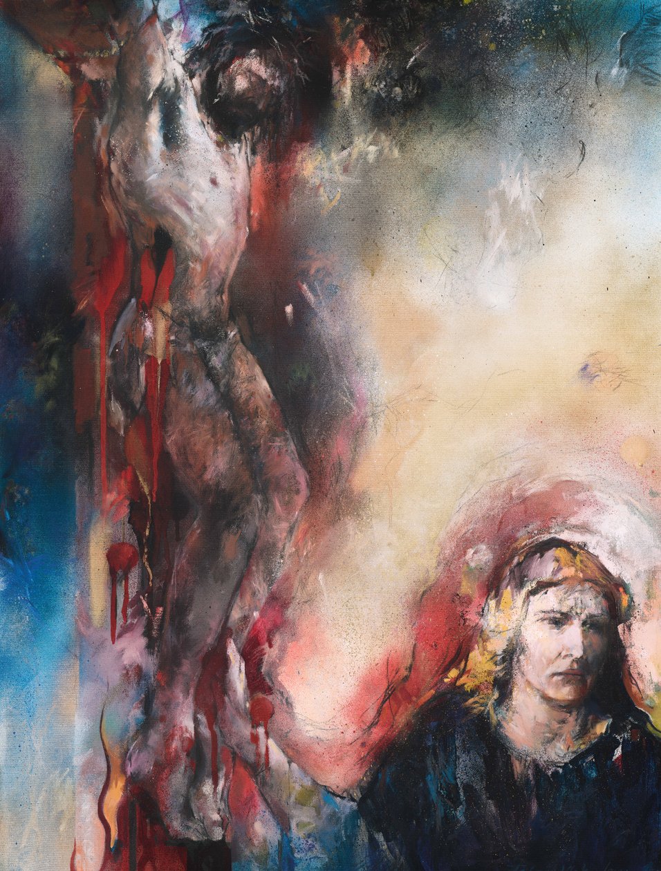 Marias Berührung · Jesus am Kreuz von Johan Vlok Louw