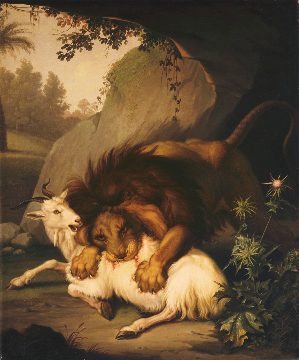 Ein Löwe greift eine Ziege an, 1785 von Johan Wenzel Peter