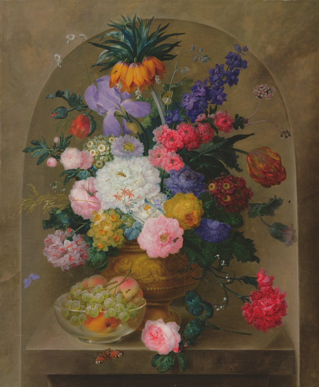 Stillleben mit Früchten und Blumen, 1807 von Johann Baptist Drechsler