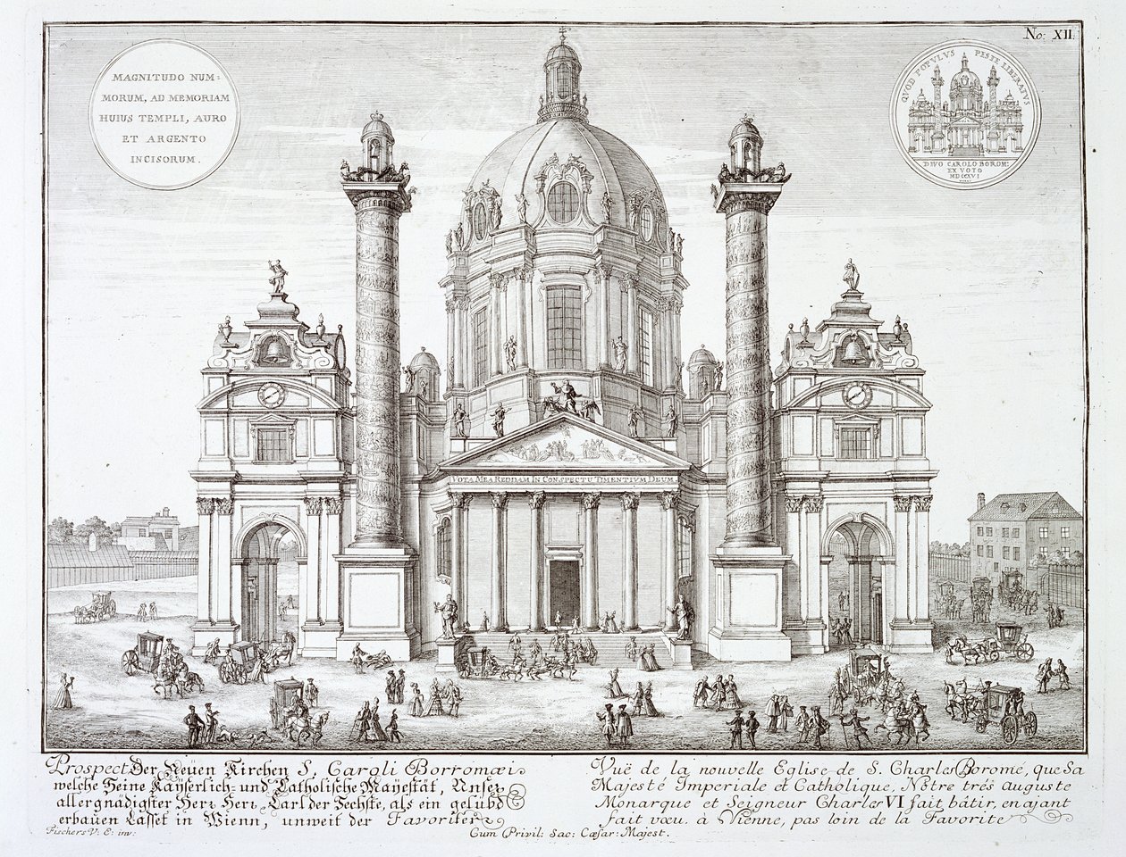 Kirche des Heiligen Karl Borromäus (1538-84), Wien, aus 